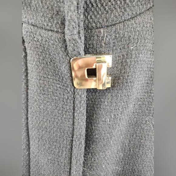 EUC Calvin Klein Textured Black Fitted Coat - Picture 6 of 9